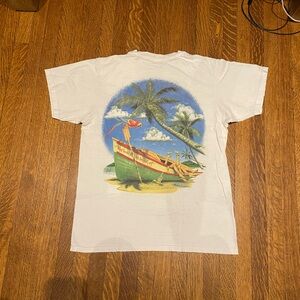 Caribbean White Tee with Vibrant Logo